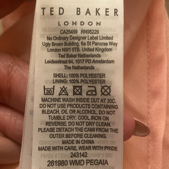 NWT TED BAKER LONDON Pegaia Sleeve Detail Mini Dress on Coral, size US 6 - Picture 11 of 15